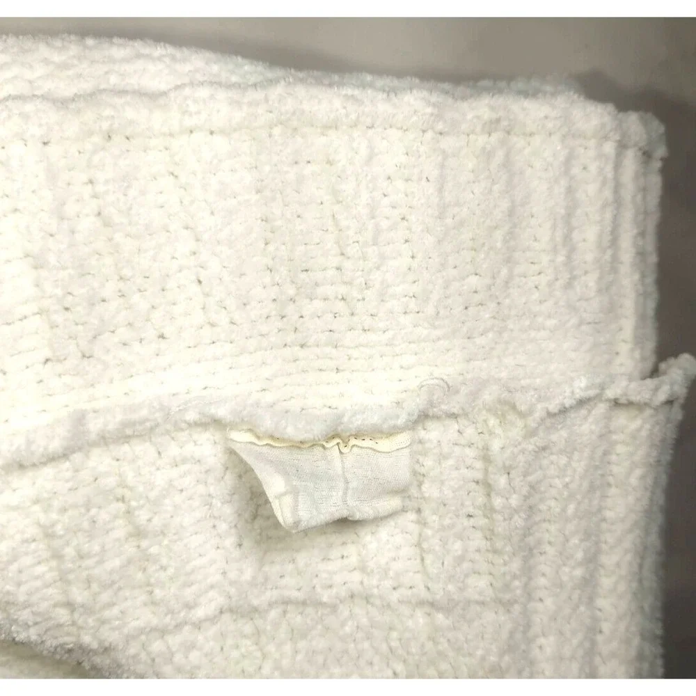 White Chenille Baby Blanket‎ Solid SOFT 35x45 Unbranded Unisex Lovey Ribbed Edge